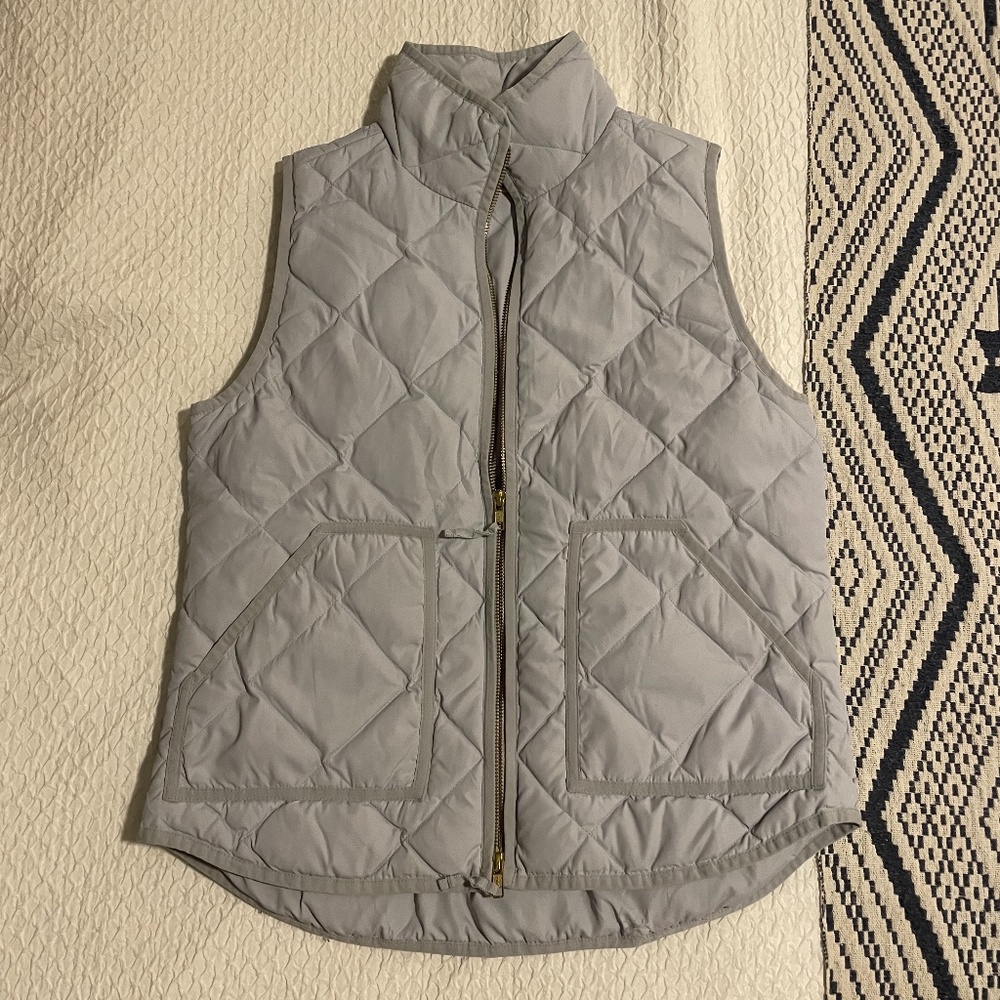 JCrew Quilted Down Vest- Light Blue